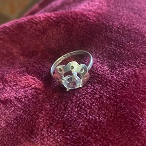 Vintage 925 sterling silver clear stone Ring 7.5